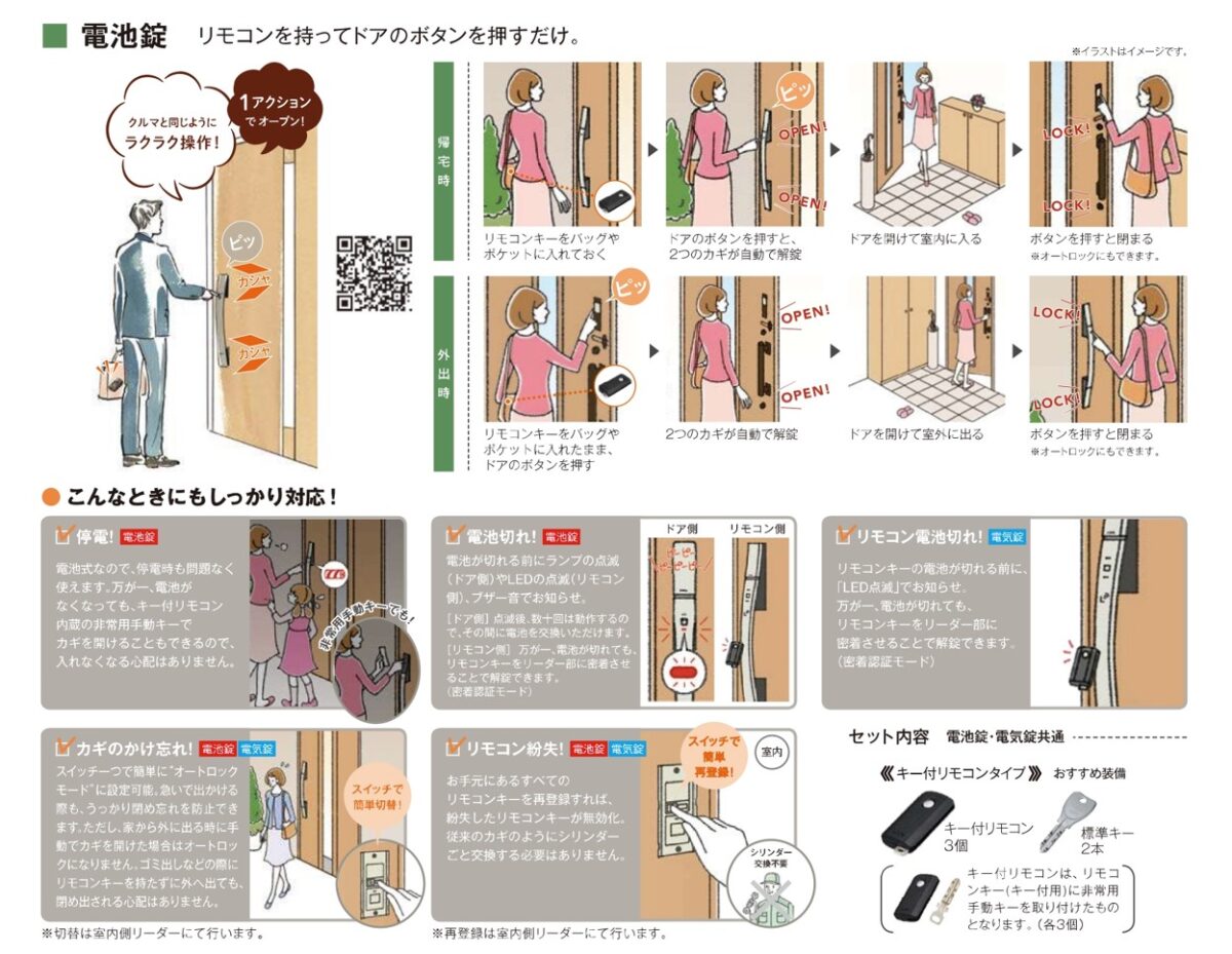 住友林業の仕様解説_玄関ドア_電池錠