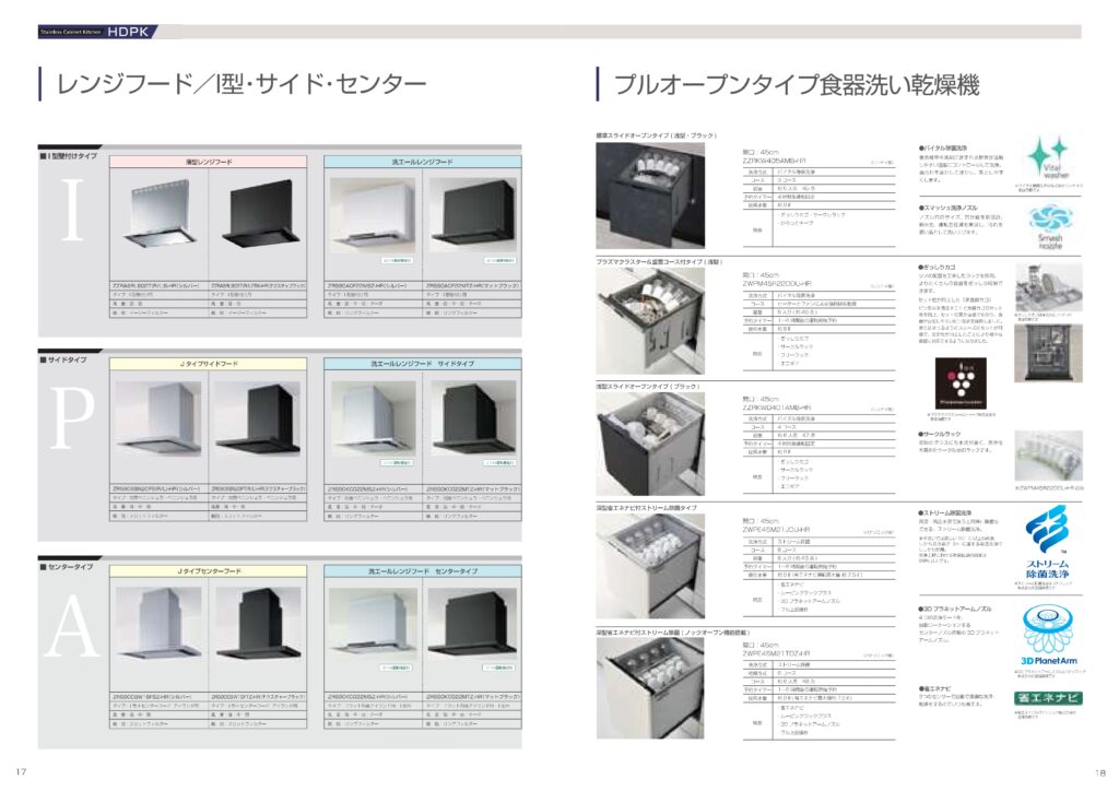 住友林業の標準仕様_キッチン_クリナップ_選べる調理機器・食洗器