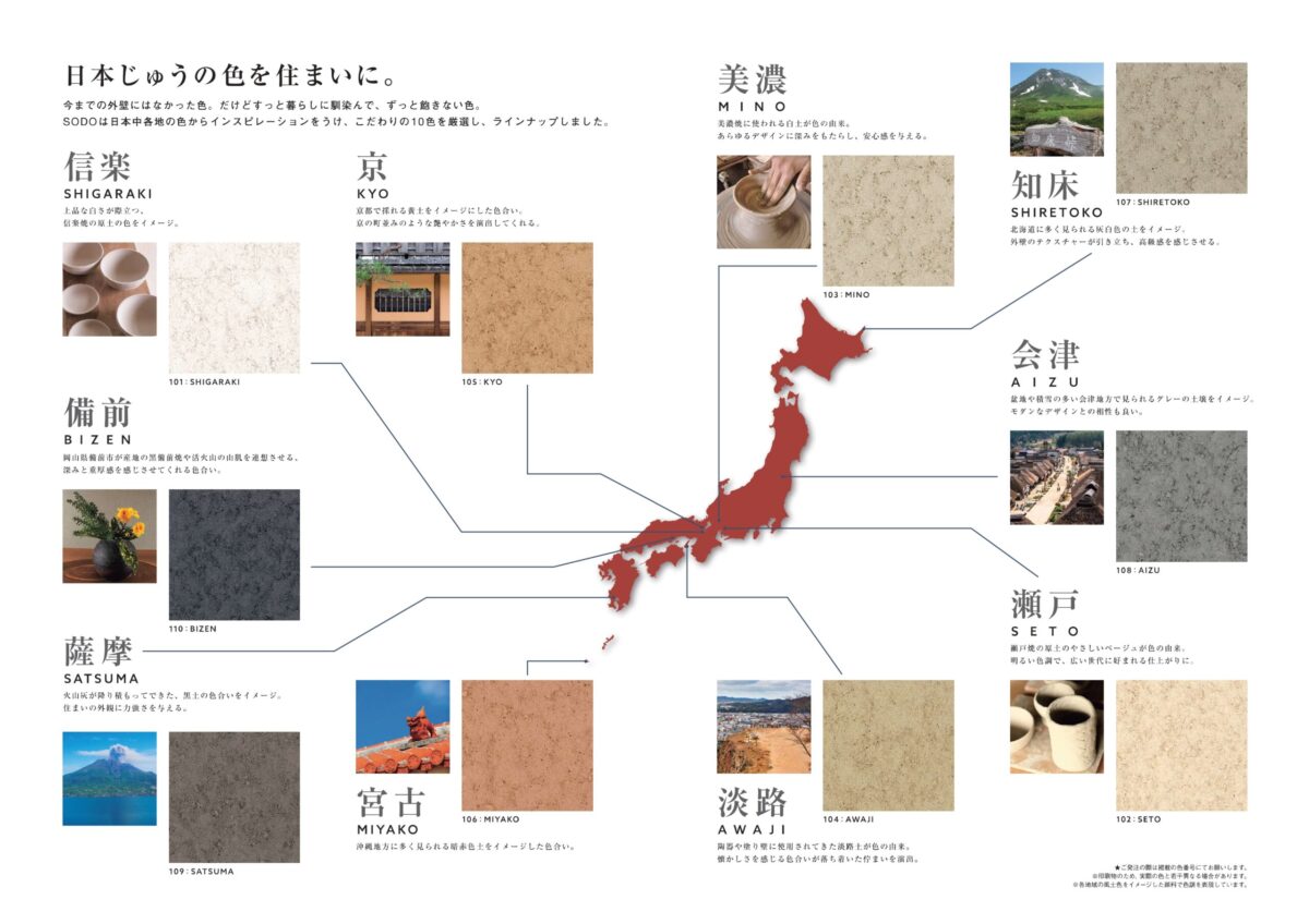 住友林業の仕様解説_外壁_SODO_選べる色合い